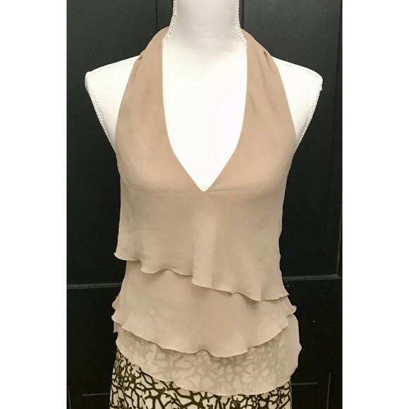 Armani Exchange Tops - ARMANI EXCHANGE Beige Flowy Halter Top